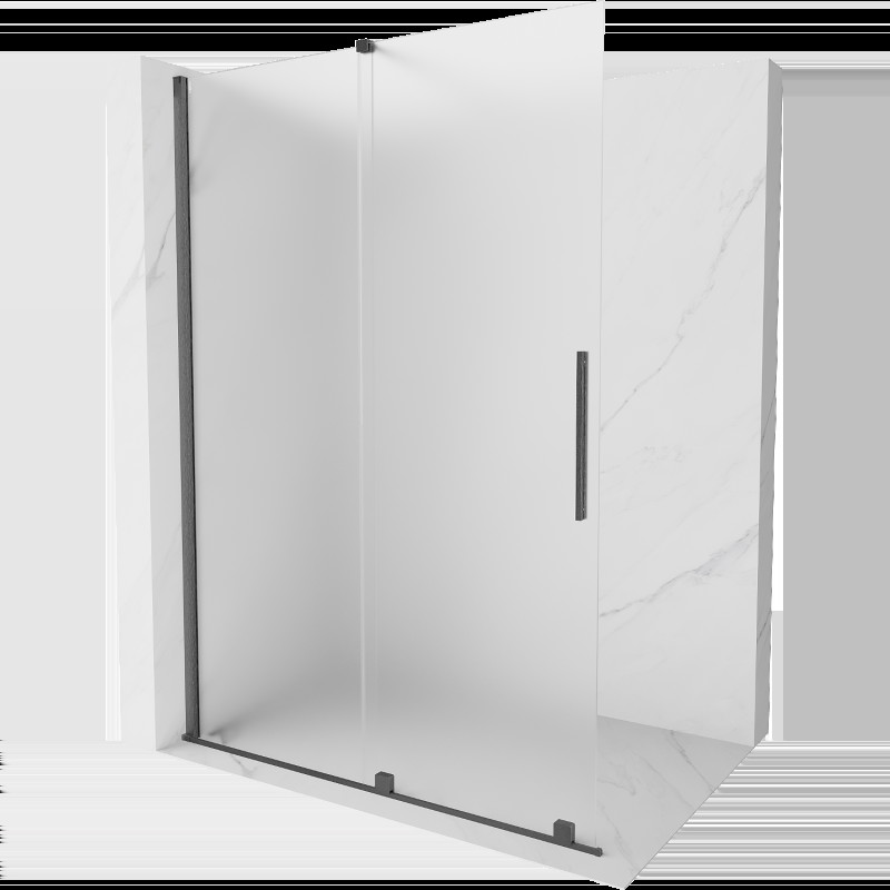 Mexen Velar perete de duș glisant Walk-in 130 x 200 cm, crystal mat 8 mm, gri armație periată - 871-130-000-33-66