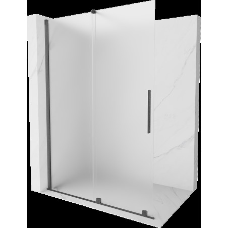 Mexen Velar perete de duș glisant Walk-in 130 x 200 cm, crystal mat 8 mm, gri armație periată - 871-130-000-33-66