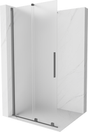 Mexen Velar tolóajtós zuhanyfal 80 x 200 cm, homályos 8 mm, gun metal - 871-080-000-33-95
