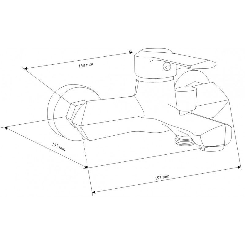 Mexen Sabre R05 kád csaptelep zuhanyszettel, fehér - 7213R05-20