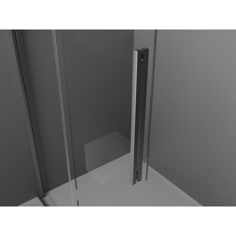 Mexen Velar perete de duș glisant Walk-in 80 x 200 cm, înghețat 8 mm, gun metal - 871-080-000-33-95