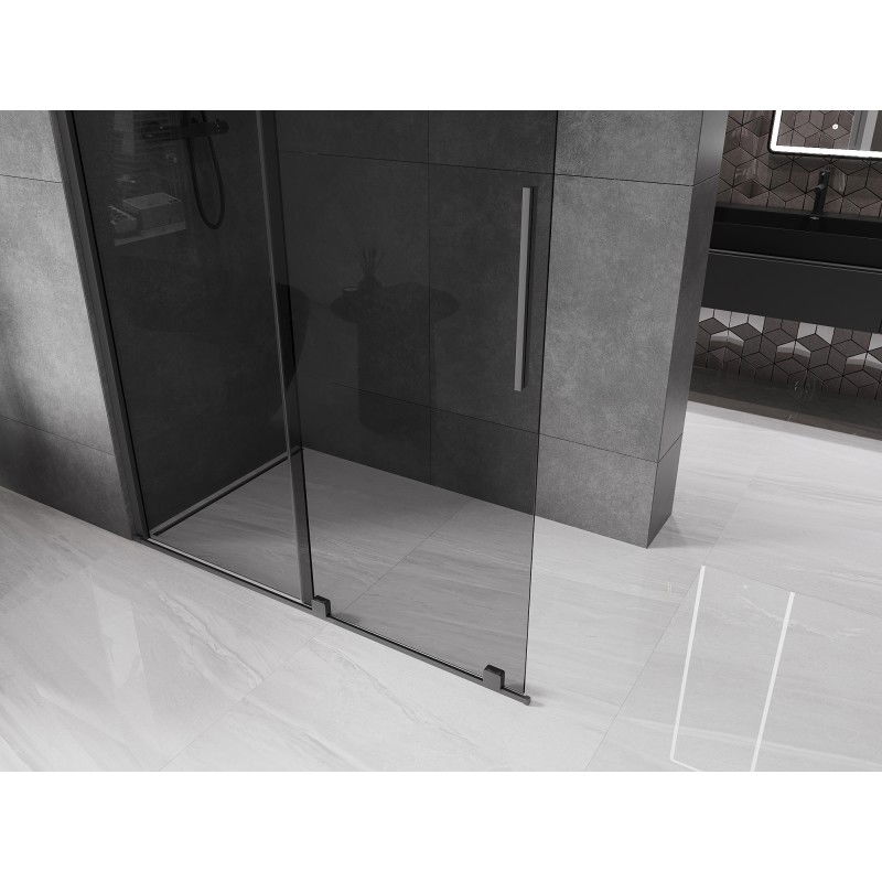 Mexen Velar panou de duș glisant Walk-in 130 x 200 cm, grafit 8 mm, gun metal - 871-130-000-43-95