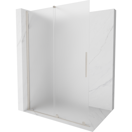 Mexen Velar panou de duș culisant Walk-in 130 x 200 cm, înghețat 8 mm, nichel periat - 871-130-000-33-97
