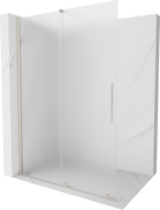 Mexen Velar modulos zuhanyfal, összecsukható Walk-in 140 x 200 cm, matt üveg 8 mm, kefélt nikkel - 871-140-000-33-97