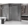 Mexen Velar modulos zuhanyfal, összecsukható Walk-in 140 x 200 cm, matt üveg 8 mm, kefélt nikkel - 871-140-000-33-97