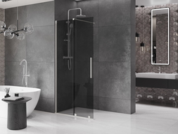 Mexen Velar toló zuhanyfal Walk-in 90 x 200 cm, grafit 8 mm, fésült nikkel - 871-090-000-43-97