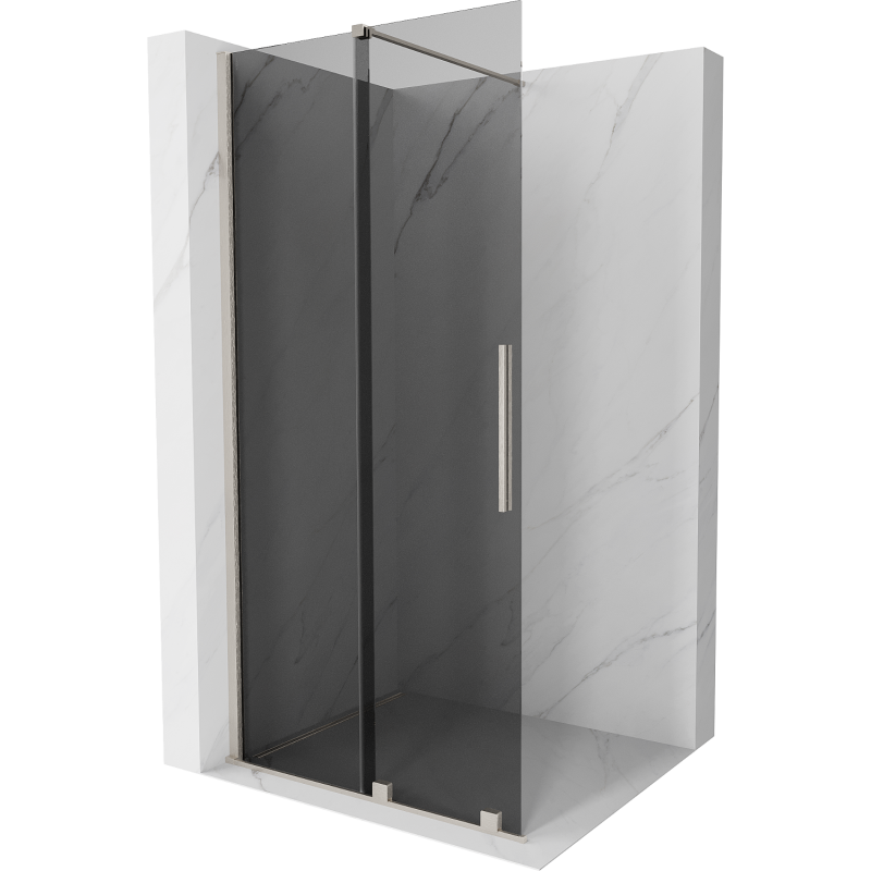 Mexen Velar toló zuhanyfal Walk-in 90 x 200 cm, grafit 8 mm, fésült nikkel - 871-090-000-43-97