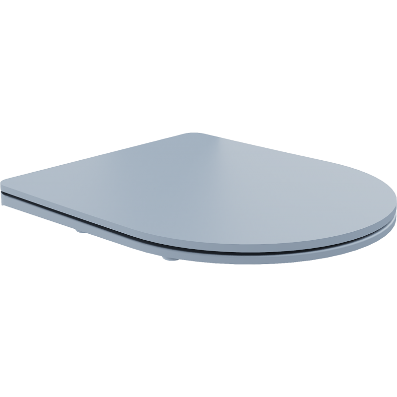 Mexen lassan lecsukódó, slim duroplast WC ülőke, szürke-kék matt - 39740069