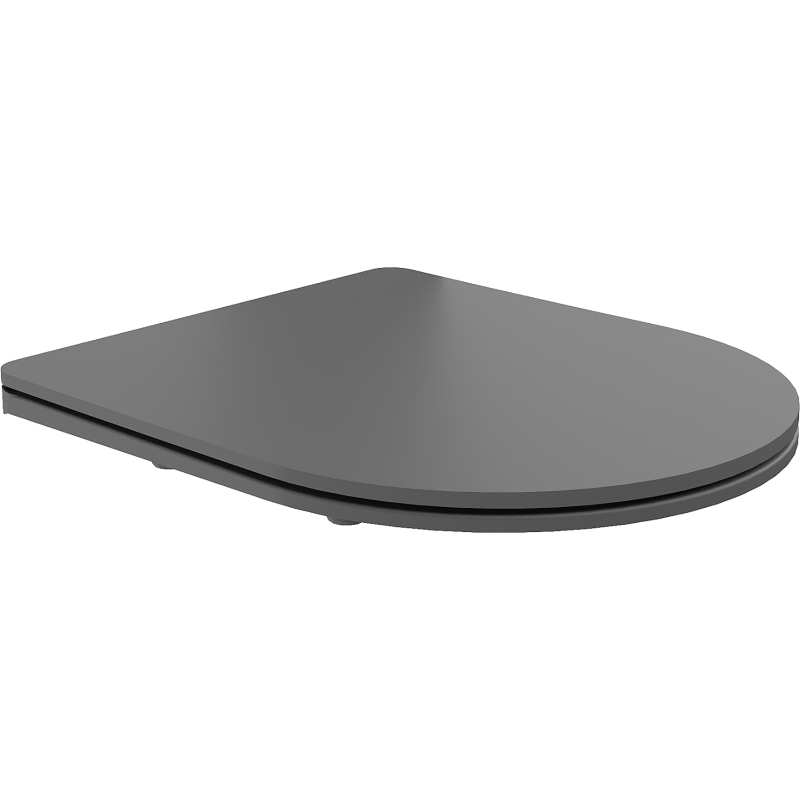 Mexen deska cu închidere lentă slim, duroplast, gri închis mat - 39740071