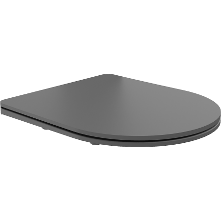 Mexen capac vas WC cu cădere lentă slim, duroplast, gri închis mat - 39740071