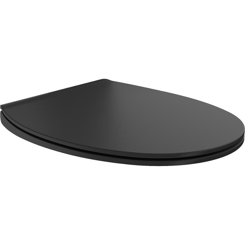 Mexen Egg capac wc cu cădere lentă slim, duroplast, negru mat - 39243085