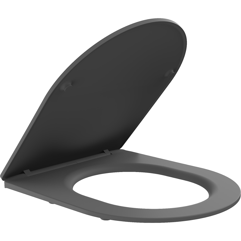 Mexen capac vas WC cu cădere lentă slim, duroplast, gri închis mat - 39740071