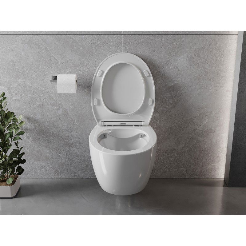 Mexen Egg vas wc Rimless cu capac cu închidere lentă slim, duroplast, alb lucios - 30245000