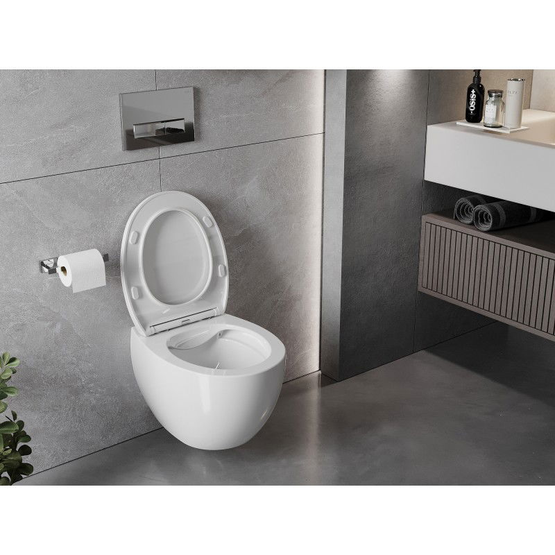 Mexen Egg vas wc Rimless cu capac cu închidere lentă slim, duroplast, alb lucios - 30245000