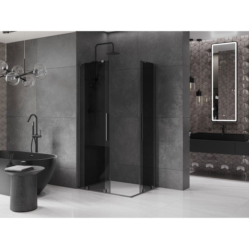 Mexen Velar L Duo cabină de duș glisantă 100 x 90 cm, grafit, gun metal - 871-100-090-02-43-95