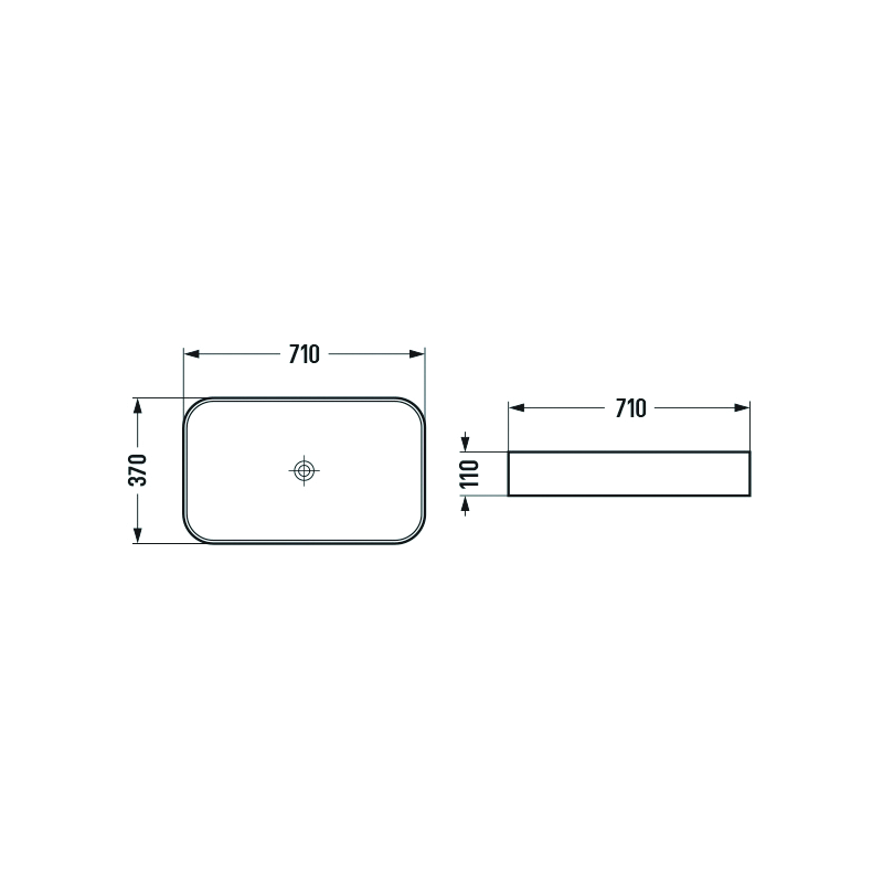 Mexen Vena chiuvetă de blat 71 x 37 cm, albă - 22196000