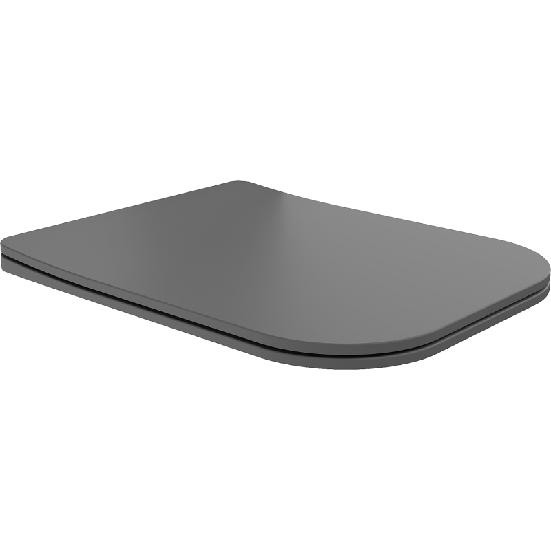 Mexen Teo capac de toaletă cu cădere lentă slim, duroplast, gri închis mat - 39840071