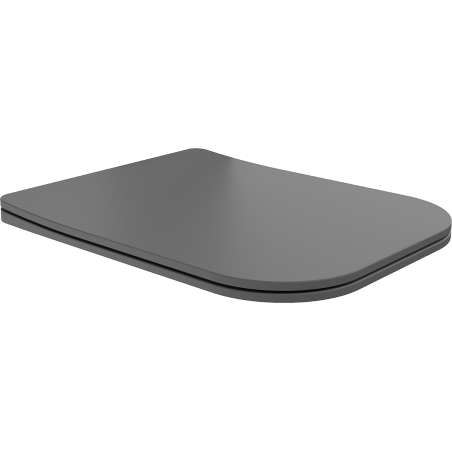 Mexen Teo capac de toaletă cu cădere lentă slim, duroplast, gri închis mat - 39840071