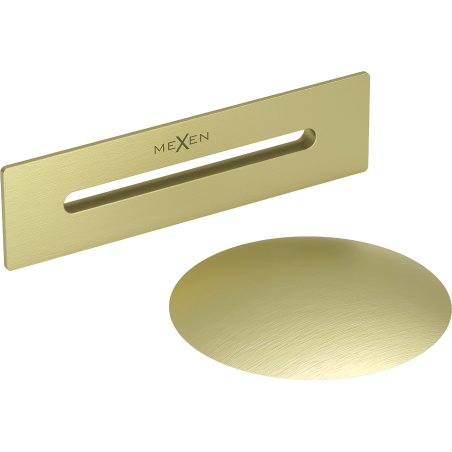 Mexen Uni dop scurgere cu preaplin pentru baie freestanding, auriu periat - 5100-55