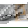 Mexen Rio cabină de duș pătrată 80 x 80 cm, transparent, Crom + cadă de duș Flat, Albă - 860-080-080-01-00-4010