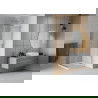 Mexen Rio cabină de duș pătrată 80 x 80 cm, transparent, Crom + cadă de duș Flat, Albă - 860-080-080-01-00-4010