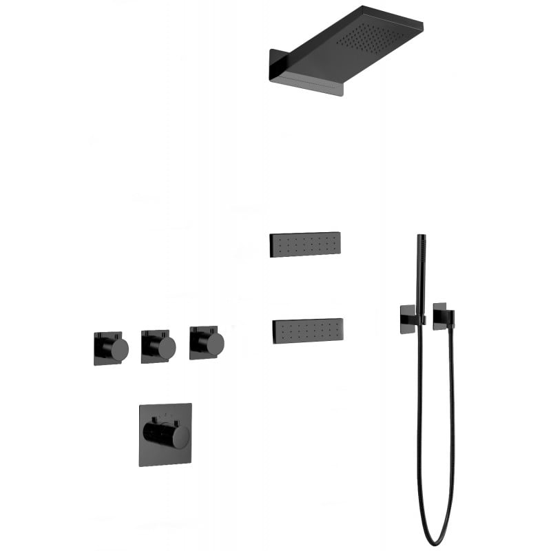 Mexen Fall fali alatti zuhanykészlet, fekete - 7602-04-70