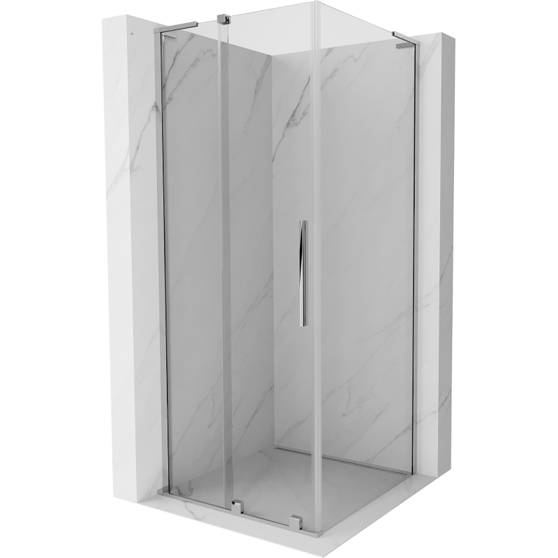 Mexen Velar L cabină de duș glisantă 100 x 100 cm, transparent, crom - 871-100-100-03-01