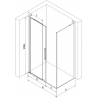 Mexen Velar L cabină de duș glisantă 100 x 100 cm, transparent, crom - 871-100-100-03-01