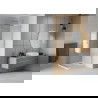 Mexen Rio cabină de duș pătrată 70 x 70 cm, Dungi, Crom + cadă de duș Flat, Albă - 860-070-070-01-20-4010