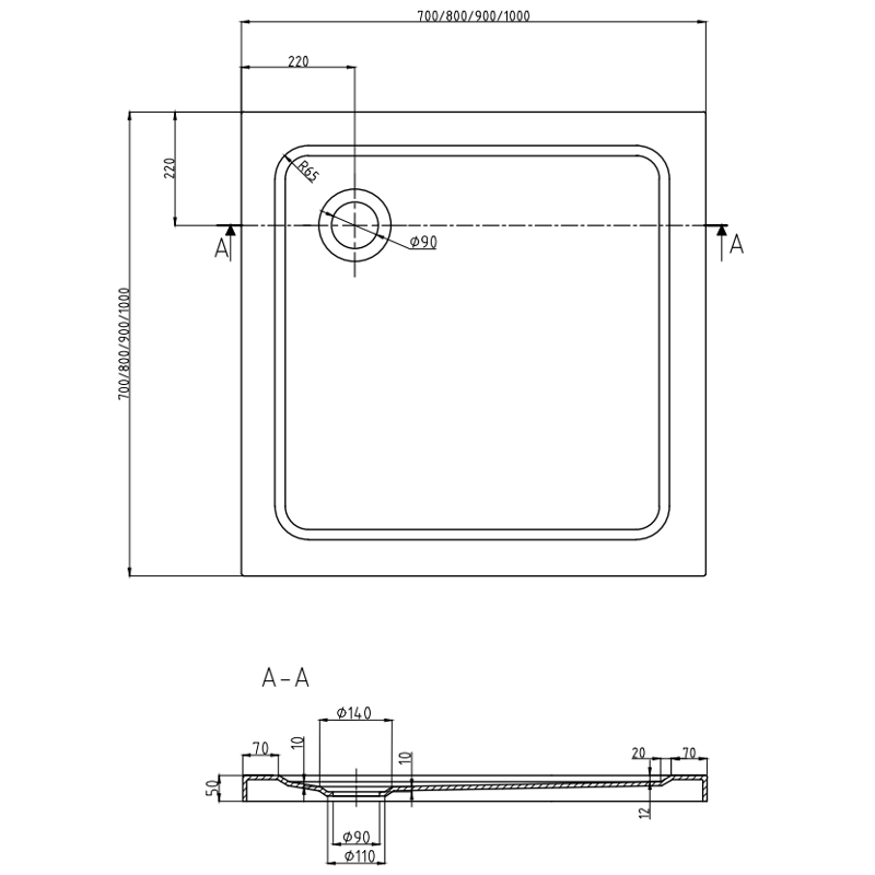 Mexen Rio 90 x 90 cm-es szögletes zuhanykabin, fehér csíkok, króm + Flat zuhanytálca, fehér - 860-090-090-01-20-4010