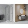 Mexen Rio cabina de duș pătrată 70 x 70 cm, geam sablat, crom + tăviță Flat, alb - 860-070-070-01-30-4010