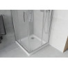 Mexen Rio cabina de duș pătrată 70 x 70 cm, geam sablat, crom + tăviță Flat, alb - 860-070-070-01-30-4010