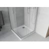 Mexen Rio cabină de duș pătrată 80 x 80 cm, Înghețat, Crom + cadă de duș Flat, Albă - 860-080-080-01-30-4010