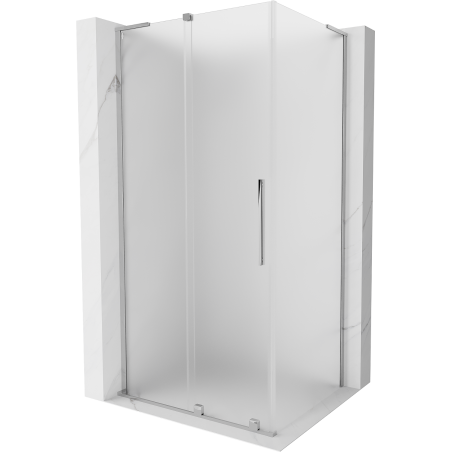 Mexen Velar L cabină de duș glisantă 100 x 70 cm, înghețat, crom - 871-100-070-33-01