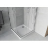 Mexen Rio 90 x 90 cm-es szögletes zuhanykabin, matt, króm + Flat zuhanytálca, fehér - 860-090-090-01-30-4010