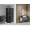 Mexen Rio négyzet alakú zuhanykabin 70 x 70 cm, Sötétszürke, Króm + zuhanytálca Flat, Fehér - 860-070-070-01-40-4010