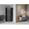Mexen Rio négyzet alakú zuhanykabin 70 x 70 cm, Sötétszürke, Króm + zuhanytálca Flat, Fehér - 860-070-070-01-40-4010