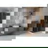 Mexen Rio cabină de duș pătrată 80 x 80 cm, Grafit, Crom + cadă de duș Flat, Albă - 860-080-080-01-40-4010
