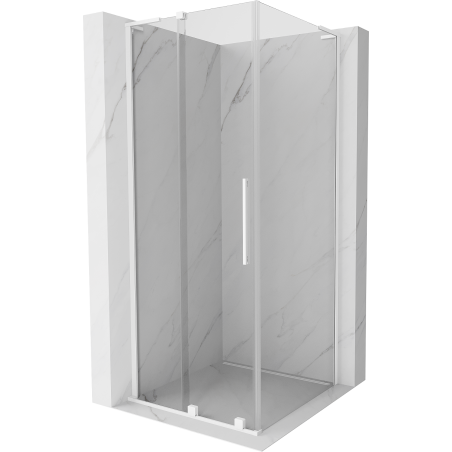 Mexen Velar L cabină de duș glisantă 120 x 120 cm, transparent, albă - 871-120-120-03-20