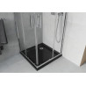 Mexen Rio cabina de duș pătrată 80 x 80 cm, transparentă, cromată + cadă de duș Flat, negru - 860-080-080-01-00-4070