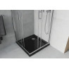 Mexen Rio szögletes zuhanykabin 90 x 90 cm, átlátszó, króm + Flat zuhanytálca, fekete - 860-090-090-01-00-4070