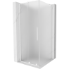 Mexen Velar L cabină de duș glisantă 120 x 120 cm, cu geam sablat, albă - 871-120-120-33-20