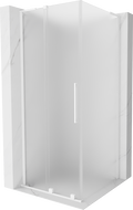 Mexen Velar L cabină de duș glisantă 120 x 120 cm, cu geam sablat, albă - 871-120-120-33-20