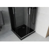 Mexen Rio cabina de duș pătrată 80 x 80 cm, grafit, crom + cadă Flat, negru - 860-080-080-01-40-4070