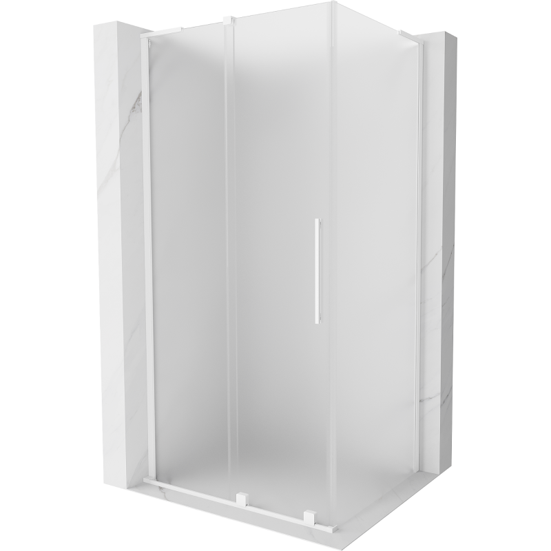 Mexen Velar L cabină de duș glisantă 120 x 75 cm, înghețat, albă - 871-120-075-33-20