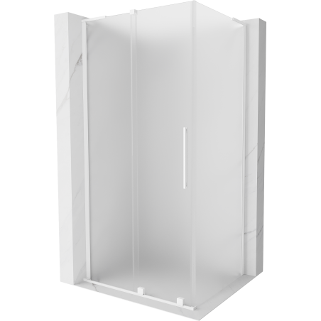 Mexen Velar L cabină de duș glisantă 120 x 75 cm, înghețat, albă - 871-120-075-33-20