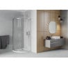 Mexen Rio zuhanykabin félköríves 80 x 80 cm, átlátszó, króm + Flat zuhanytálca, fehér - 863-080-080-01-00-4110