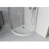 Cabina de duș Mexen Rio semirotundă 90 x 90 cm, transparentă, crom + cadă Flat, albă - 863-090-090-01-00-4110