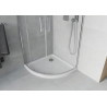 Mexen Rio 90 x 90 cm-es félköríves zuhanykabin, átlátszó, króm + Flat fehér zuhanytálca - 863-090-090-01-00-4110