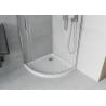 Cabina de duș Mexen Rio semirotundă 90 x 90 cm, transparentă, crom + cadă Flat, albă - 863-090-090-01-00-4110